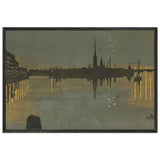 Leningrad. View of the fortress at night by Anna Ostroumova-Lebedeva, framed poster