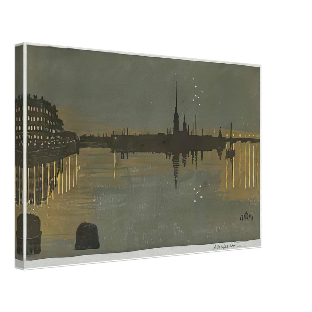 Leningrad. View of the fortress at night by Anna Ostroumova-Lebedeva, canvas