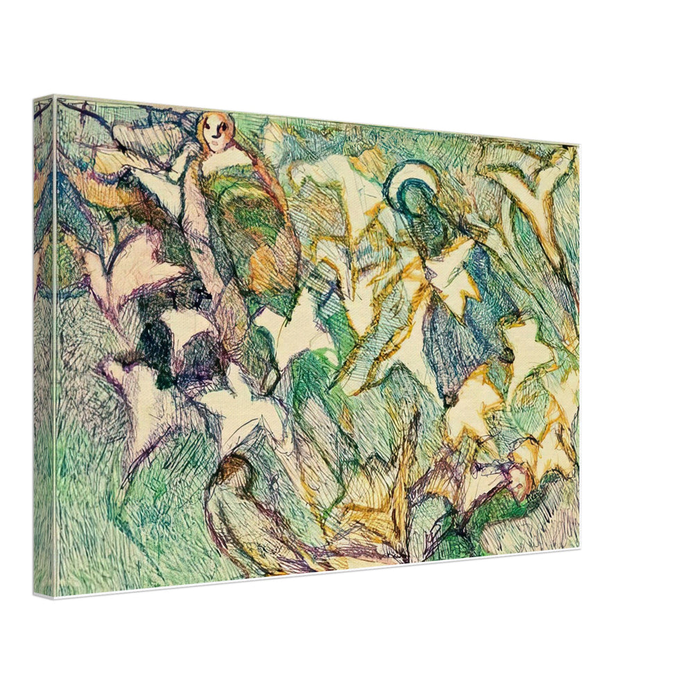 Les lys et les vièrges folles by Louis Soutter, canvas