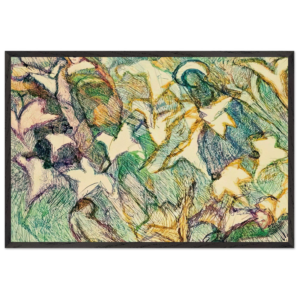 Les lys et les vièrges folles by Louis Soutter, framed poster