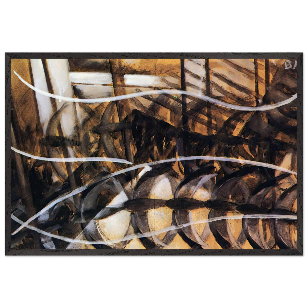 Lines of Movement and Dynamic Succession by Giacomo Balla, framed poster