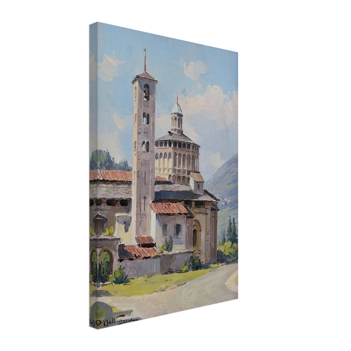 Lombardian Landscape by Achille Beltrame, canvas