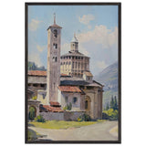 Lombardian Landscape by Achille Beltrame, framed poster