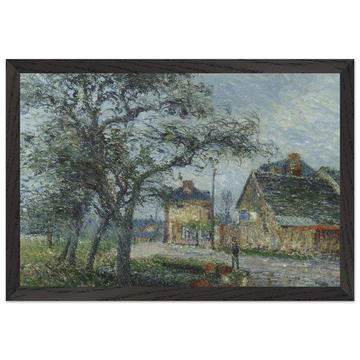 Louvier Road in Winter by Gustave Loiseau, framed poster, view 2