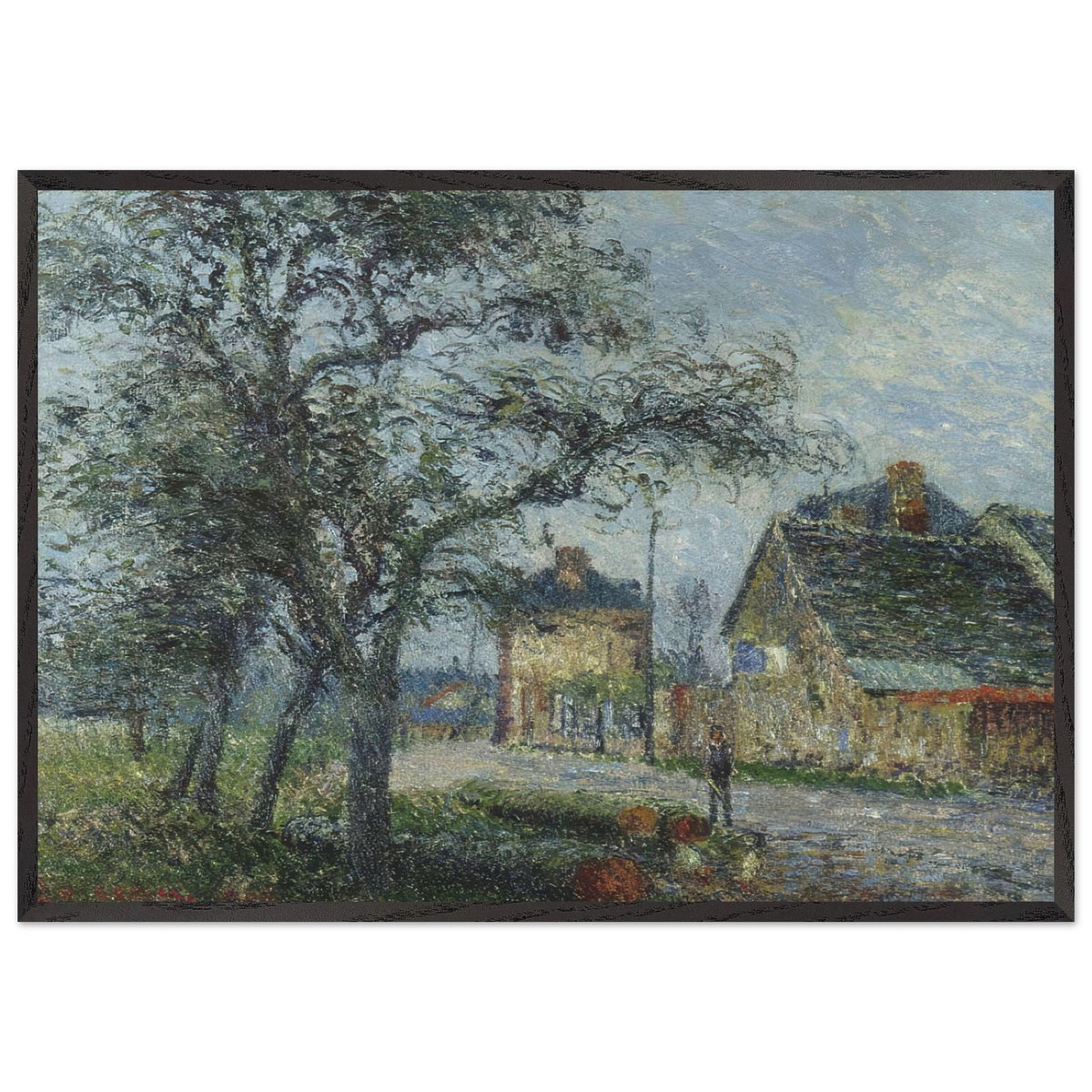 Louvier Road in Winter by Gustave Loiseau, framed poster, view 3