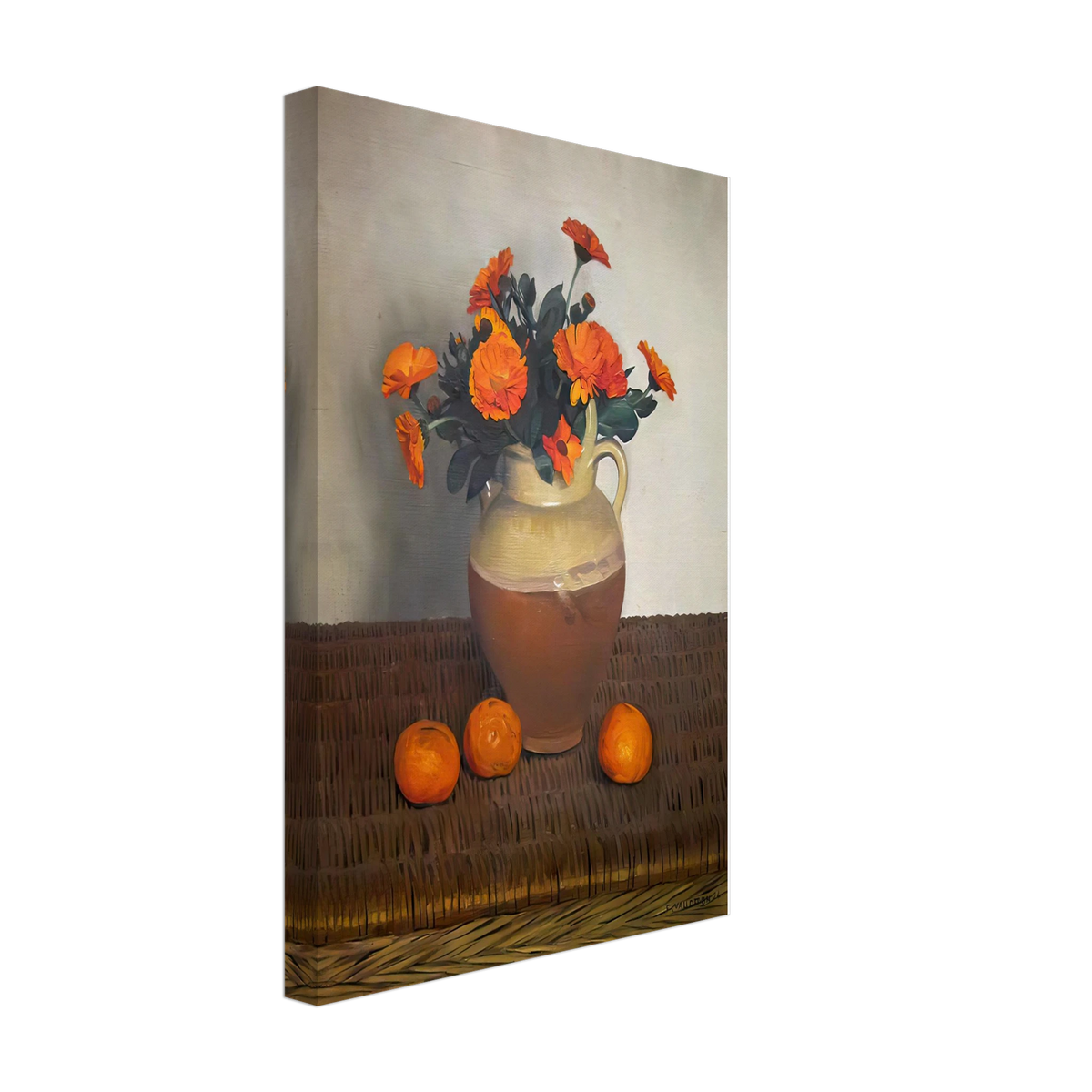 Marigolds and Tangerines by Felix Vallotton, canvas, view 2
