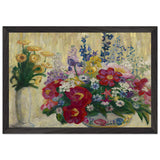 Marigolds, Rose Peonies, Purple Delphiniums, & Gold Iris by Florine Stettheimer, framed poster, view 2