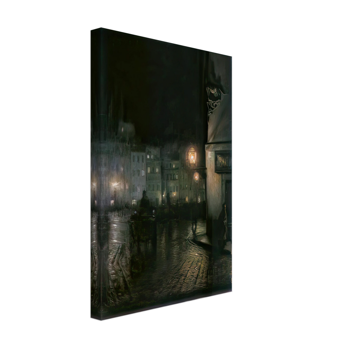 Market Square of Warsaw by Night by Józef Pankiewicz, canvas, view 2