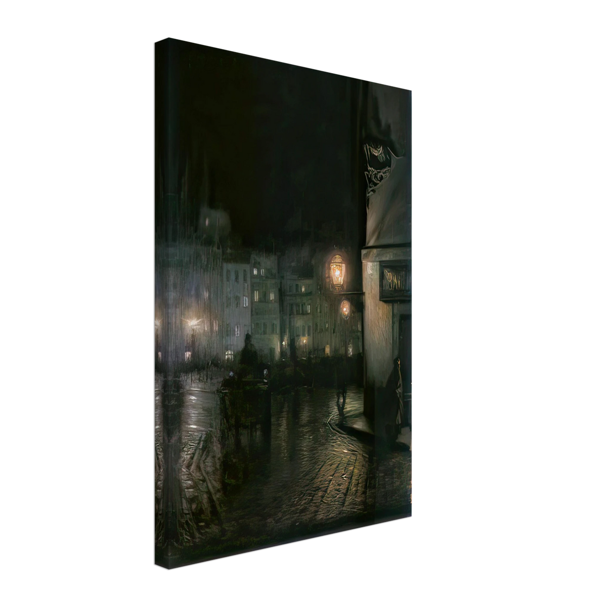 Market Square of Warsaw by Night by Józef Pankiewicz, canvas