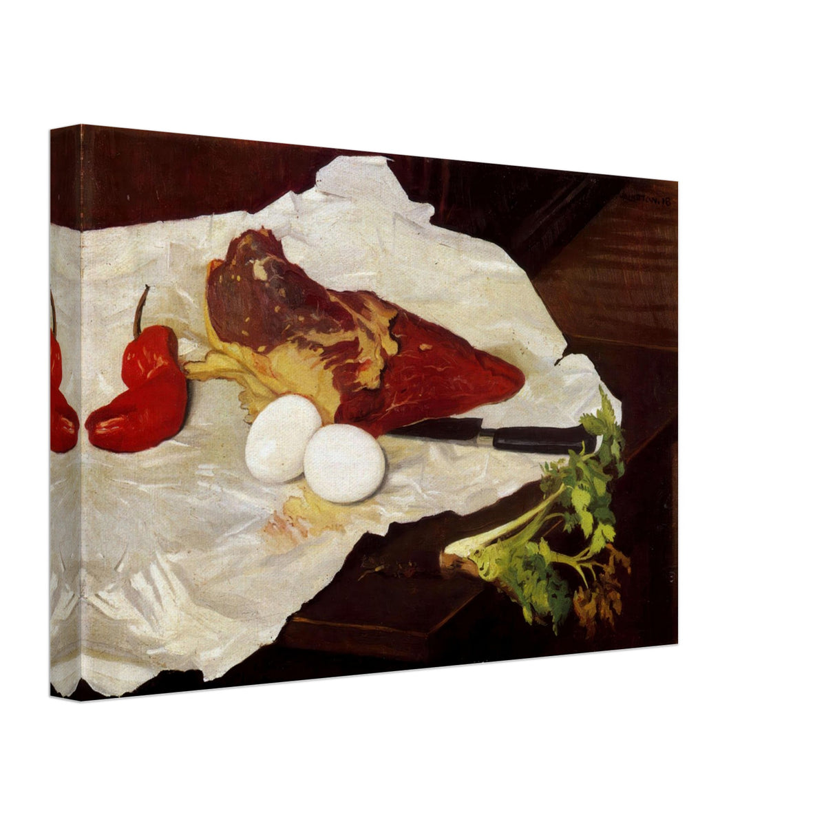 Meat and Eggs by Felix Vallotton, canvas, view 2