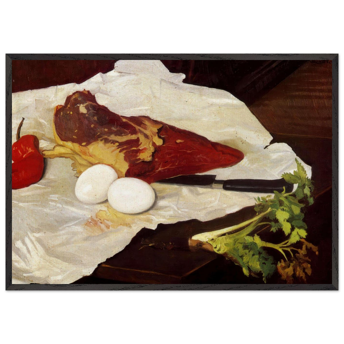 Meat and Eggs by Felix Vallotton, framed poster, view 3