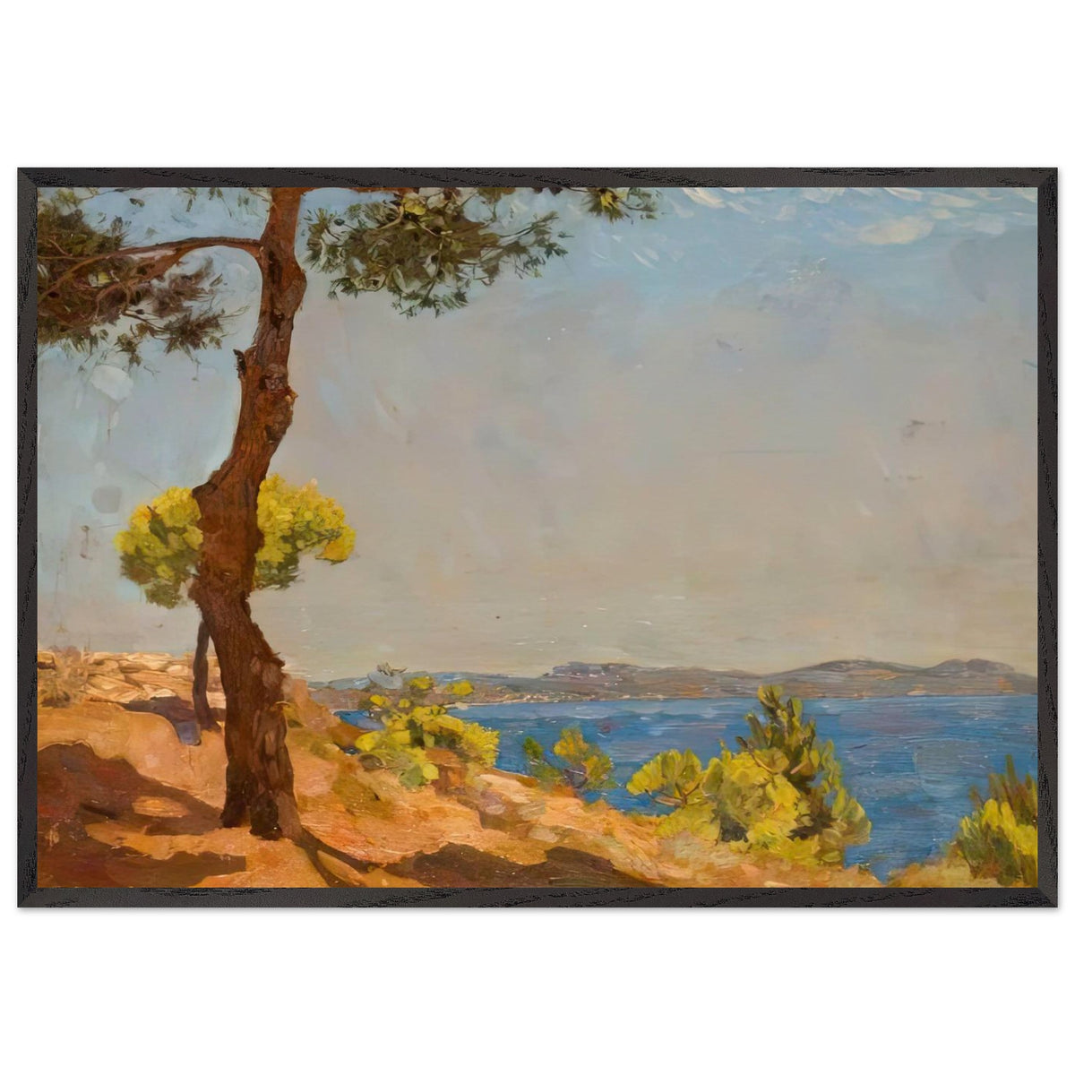 Mediterranean Coastline by Algernon Talmage, framed poster, view 3