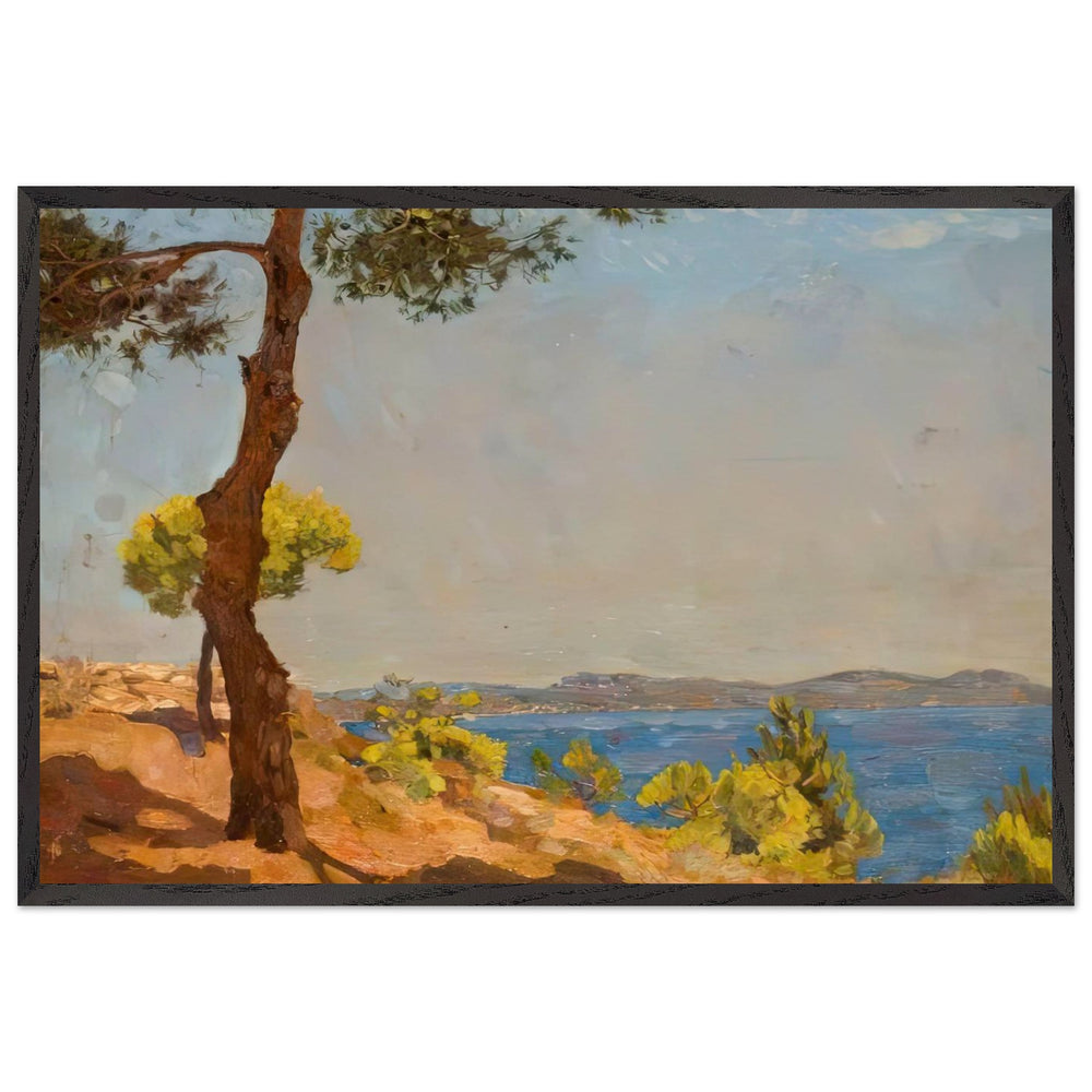 Mediterranean Coastline by Algernon Talmage, framed poster