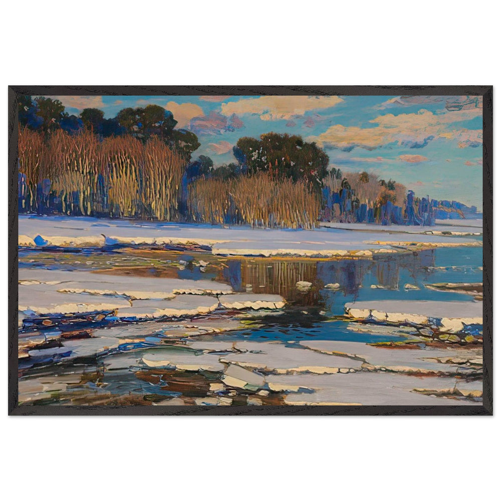 Melting Snow by Vilhelms Purvitis, framed poster