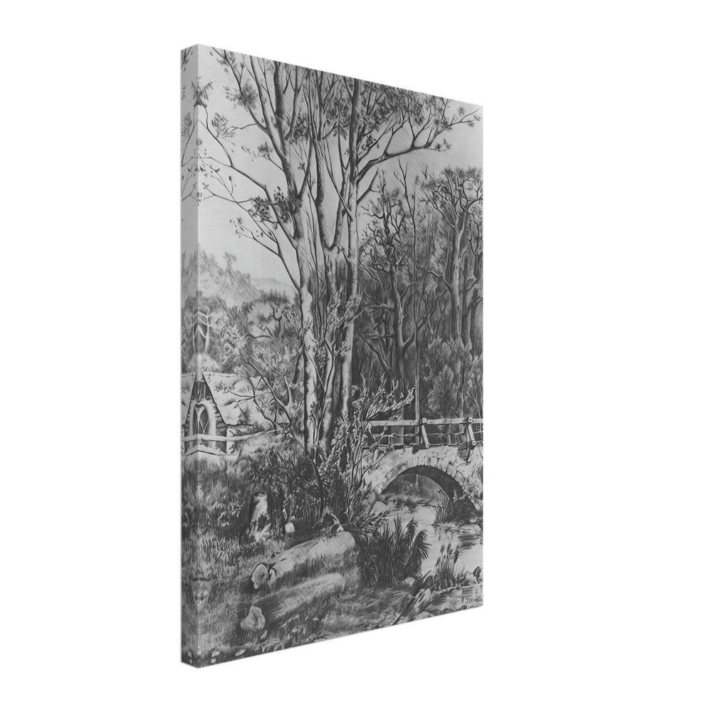 Mill near the forest creek by Konstantin Bogaevsky, canvas