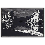 Moonlit night landscape by Anna Ostroumova-Lebedeva, framed poster