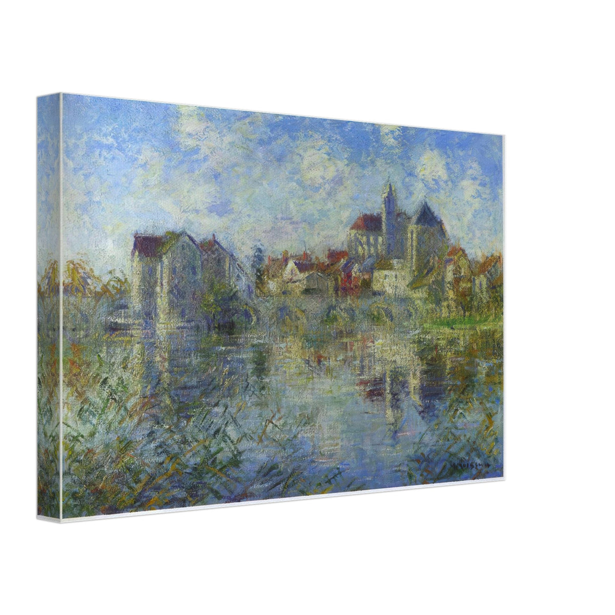 Moret on Loing and the Church by Gustave Loiseau, canvas, view 2