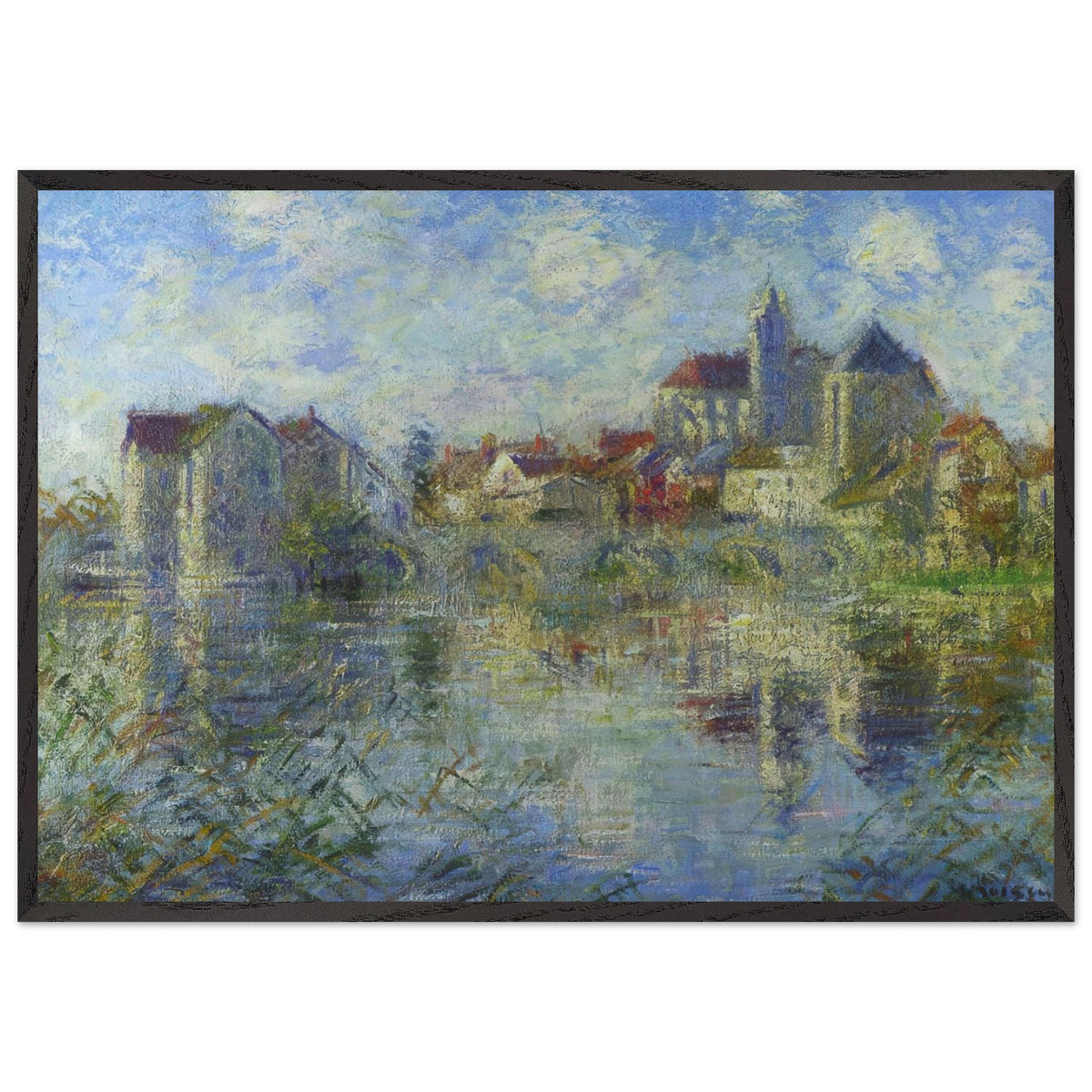 Moret on Loing and the Church by Gustave Loiseau, framed poster, view 3