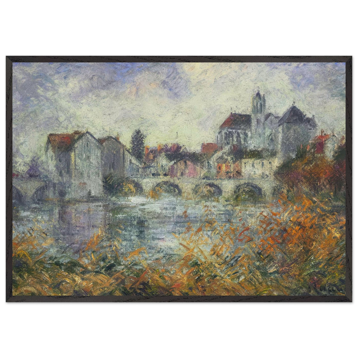 Moret on Loing Autumn by Gustave Loiseau, framed poster, view 3