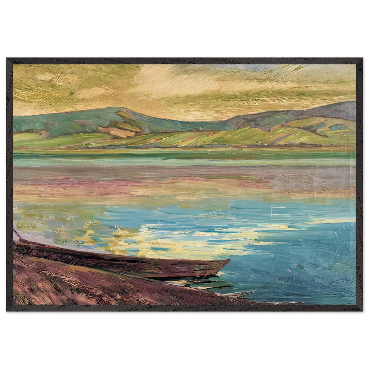 Morning Beside Lake Yamanaka by Fujishima Takeji, framed poster, view 3