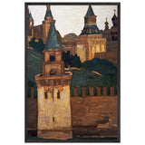 Moscow. View of Kremlin from Zamoskvorechie by Nicholas Roerich, framed poster