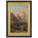 Mountain and River Landscape by Guido Agostini, framed poster, view 2