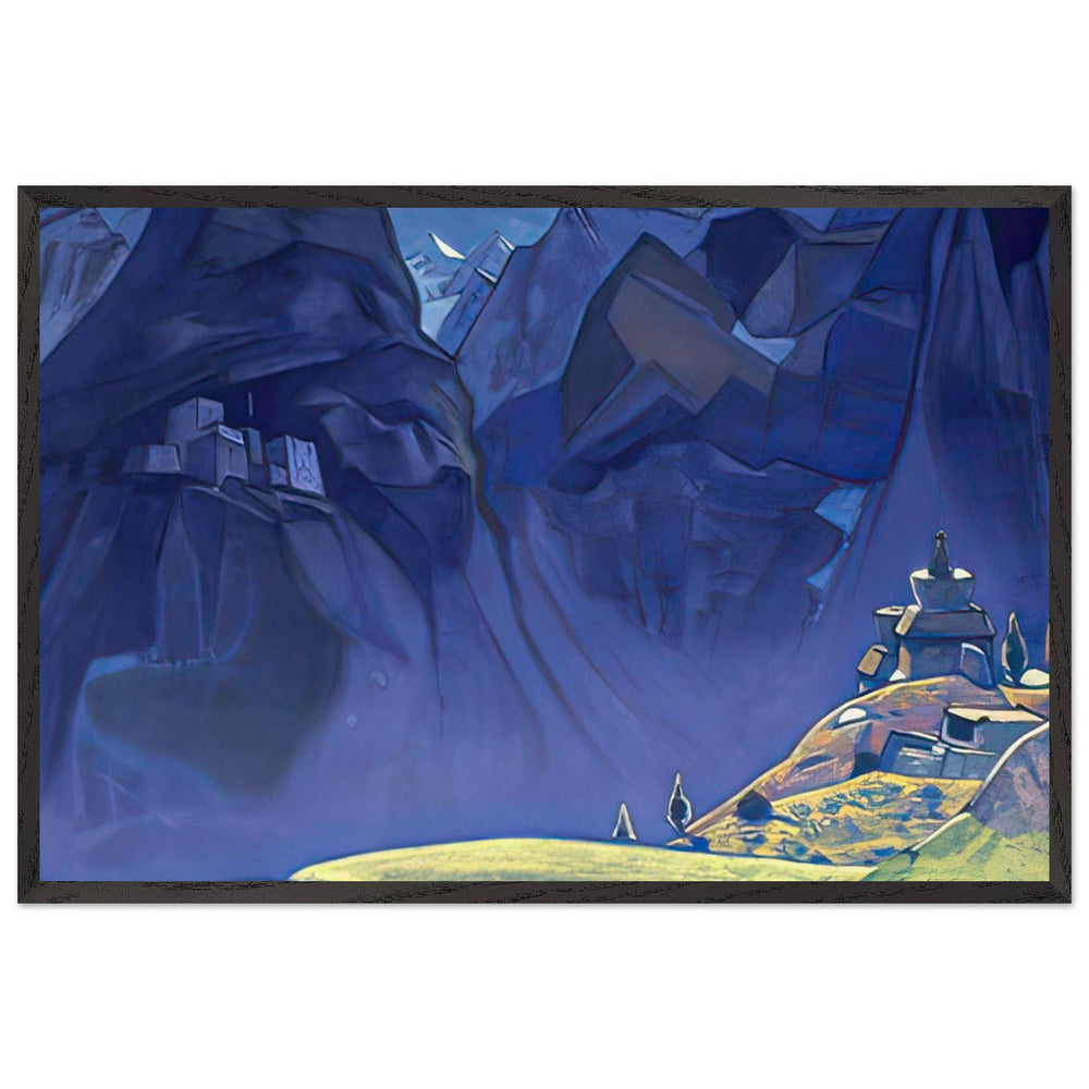 Mountain Eagles (Tibetan stupa) by Nicholas Roerich, framed poster