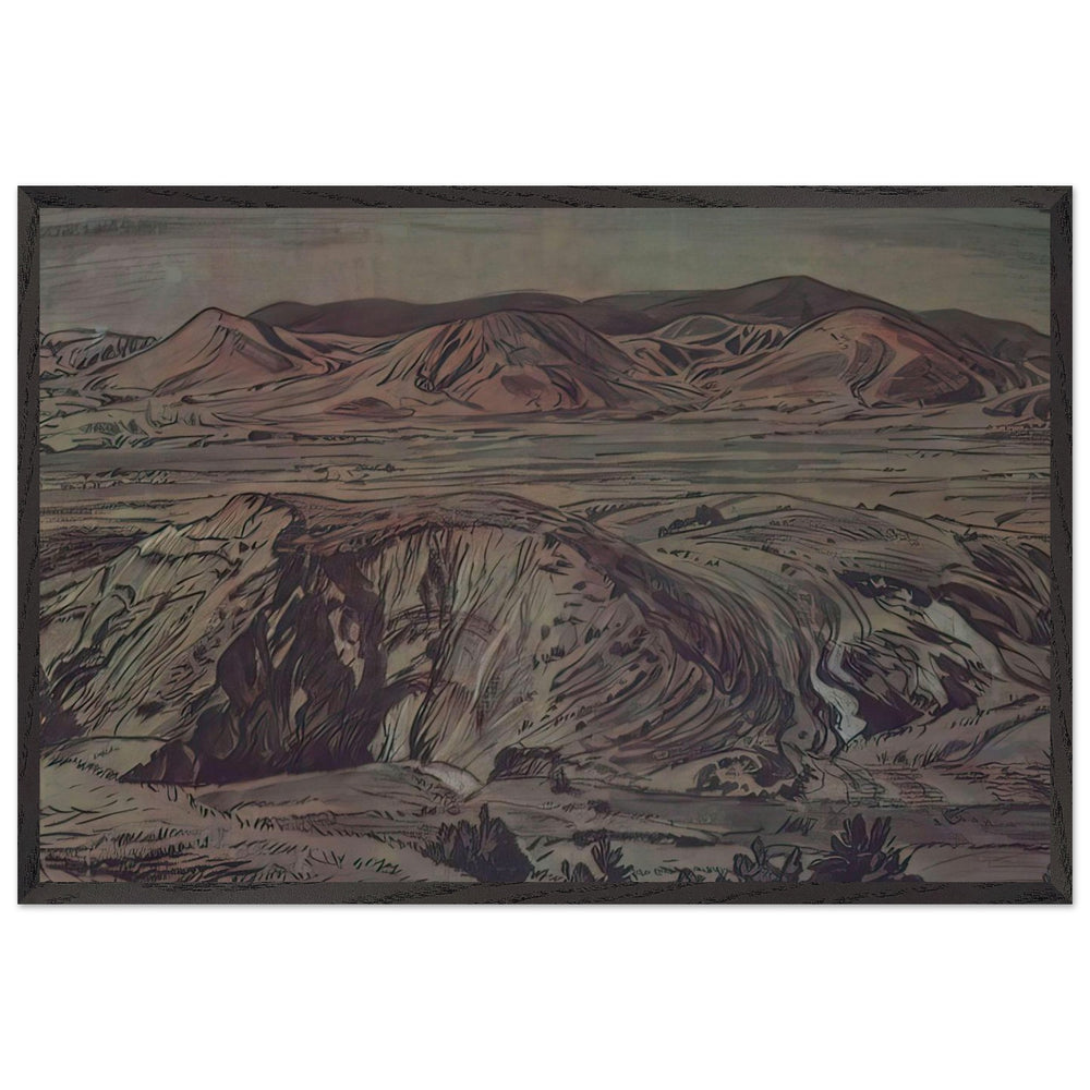 Mountain Landscape by Konstantin Bogaevsky, framed poster