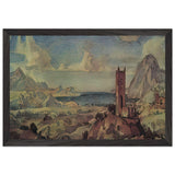 Mountain Landscape with Sea Bay by Konstantin Bogaevsky, framed poster, view 2