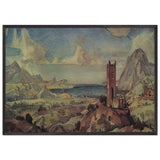 Mountain Landscape with Sea Bay by Konstantin Bogaevsky, framed poster, view 3