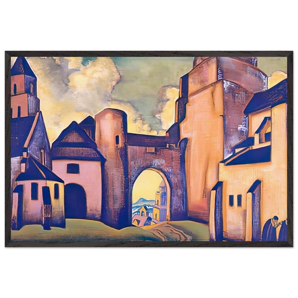 Mystery of Walls by Nicholas Roerich, framed poster