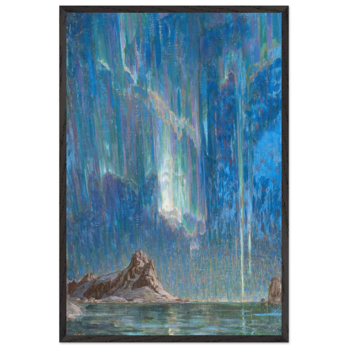 Northern Lights; Study from North Norway by Anna Katarina Boberg, framed poster