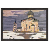 Novgorod. Spas Nereditsky by Nicholas Roerich, framed poster, view 2