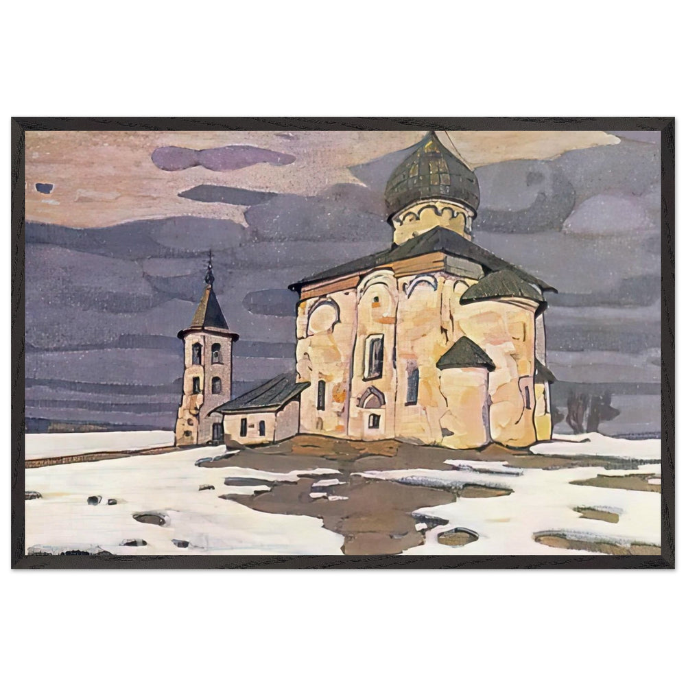 Novgorod. Spas Nereditsky by Nicholas Roerich, framed poster
