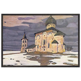 Novgorod. Spas Nereditsky by Nicholas Roerich, framed poster
