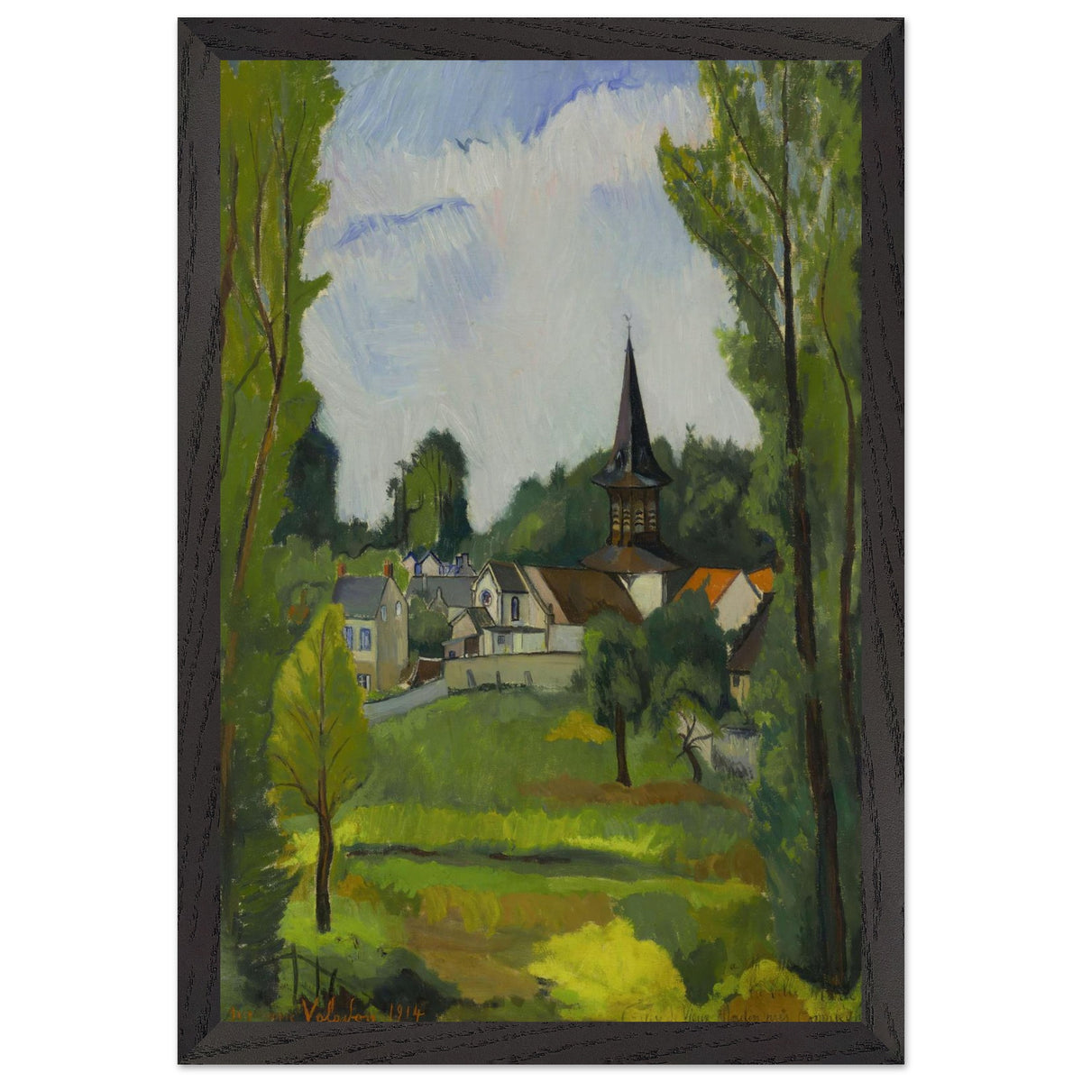 Old Mill Church near Compiegne (Oise) by Suzanne Valadon, framed poster, view 2