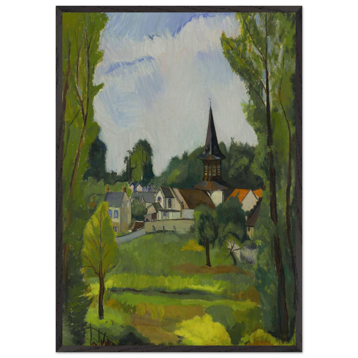 Old Mill Church near Compiegne (Oise) by Suzanne Valadon, framed poster, view 3