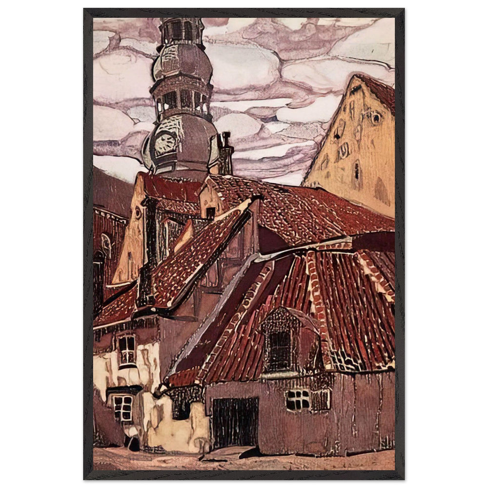 Old Riga by Nicholas Roerich, framed poster