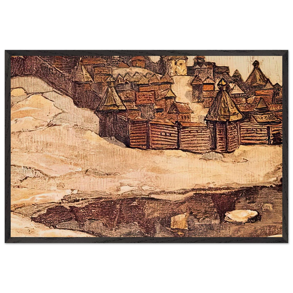 Old Town by Nicholas Roerich, framed poster
