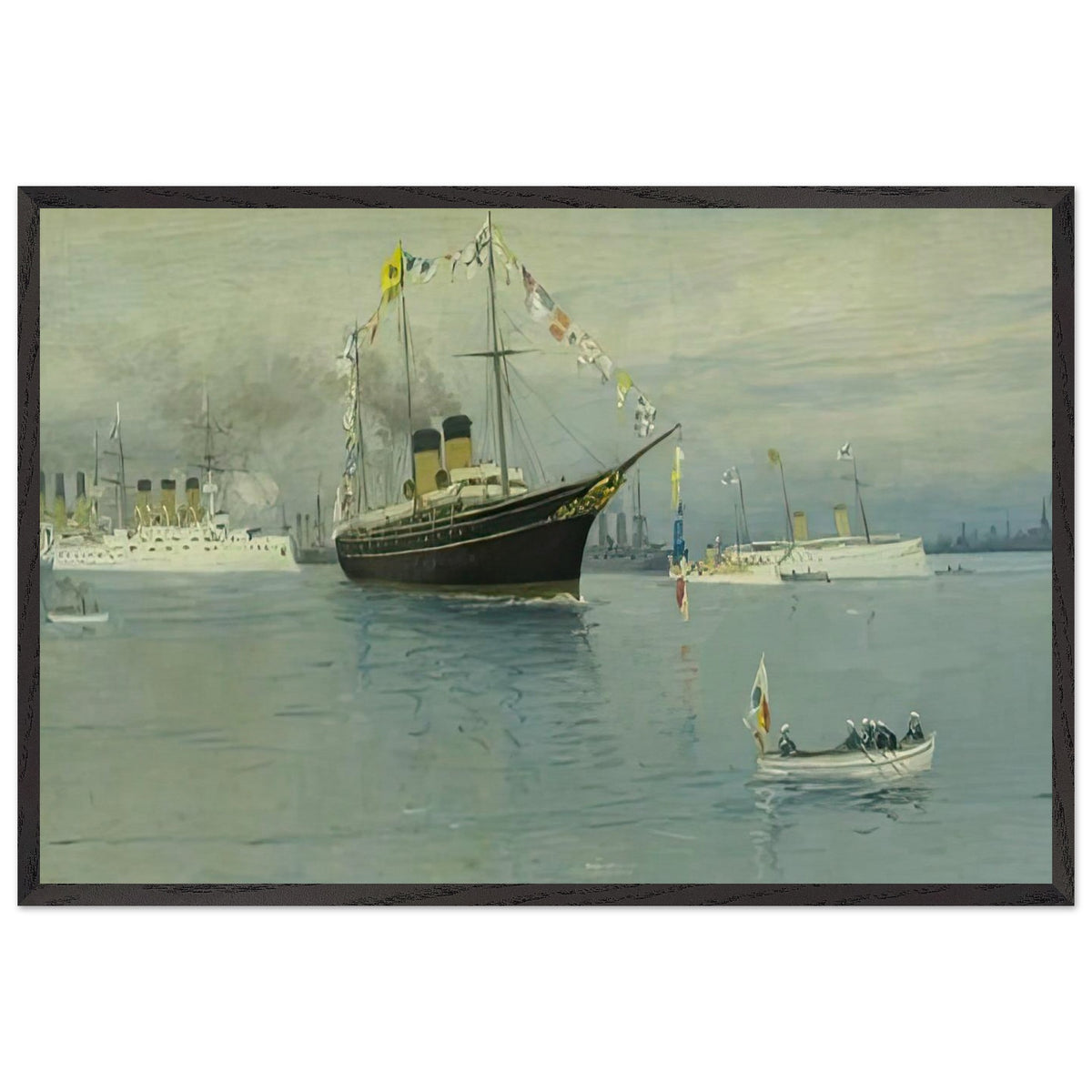 Parade of the Navy. Imperial yacht Standart by Ivan Vladimirov, framed poster
