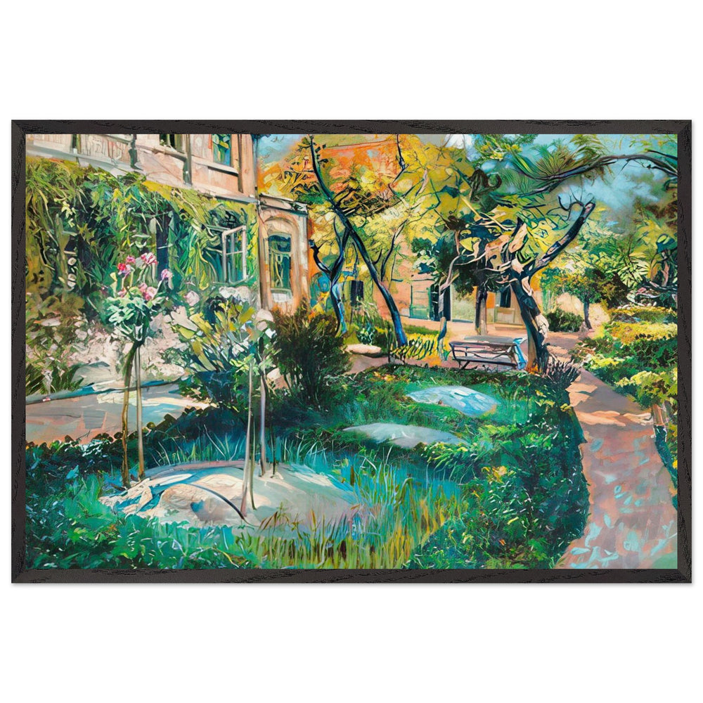 Parkban 1917, Olaj, Papírlemez, 68x96cm by Scheiber Hugó, framed poster