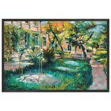 Parkban 1917, Olaj, Papírlemez, 68x96cm by Scheiber Hugó, framed poster