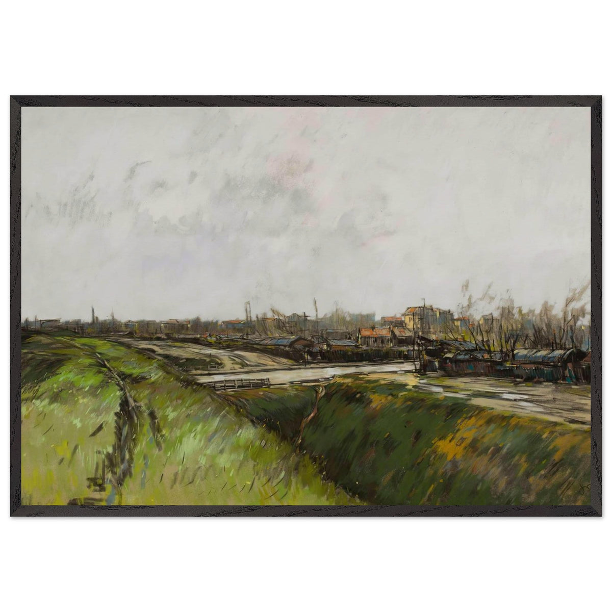 Pejzaż Podmiejski Z Okolic Paryża by Stanisław Wyspiański, framed poster, view 3