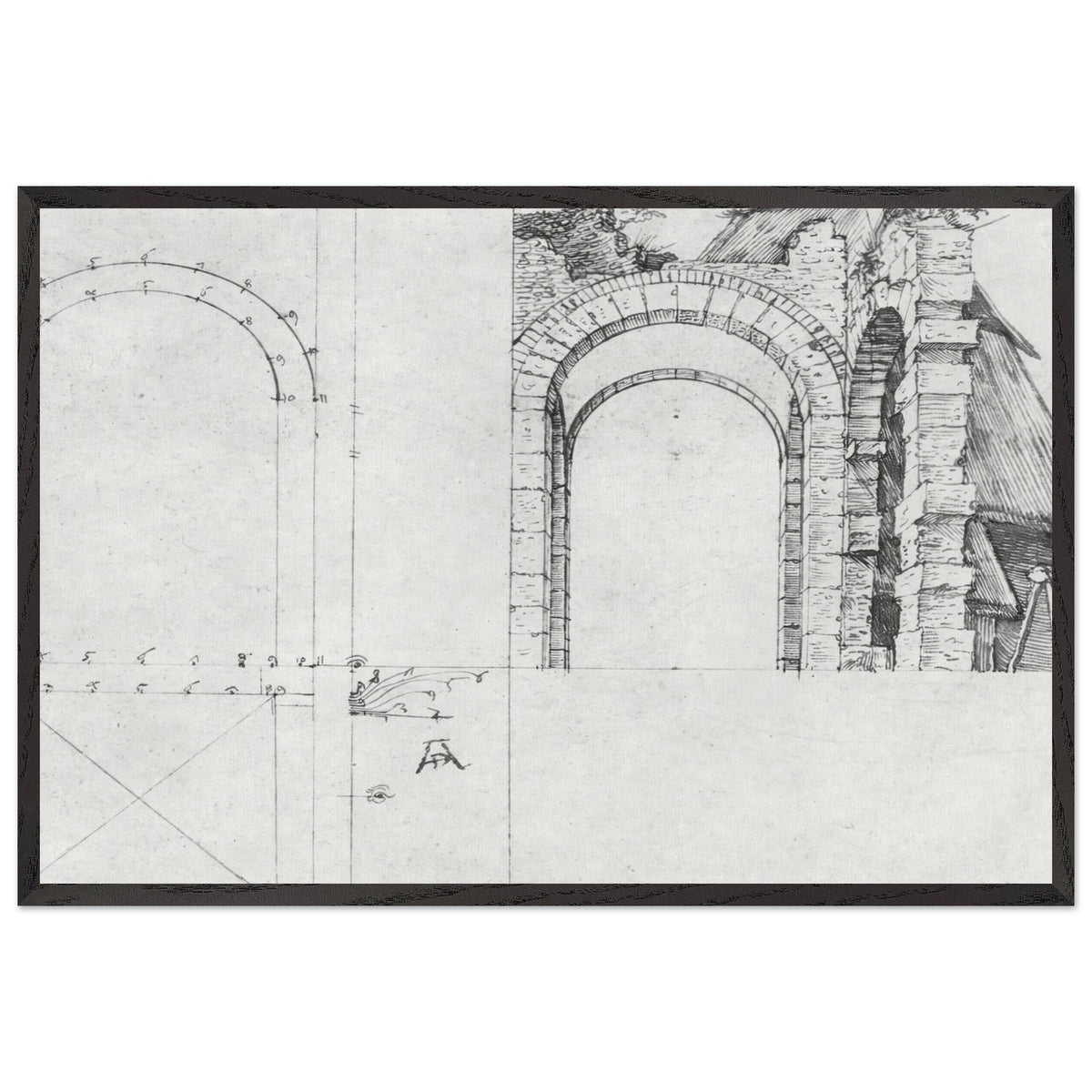 Perspectivist Study by Albrecht Durer, framed poster