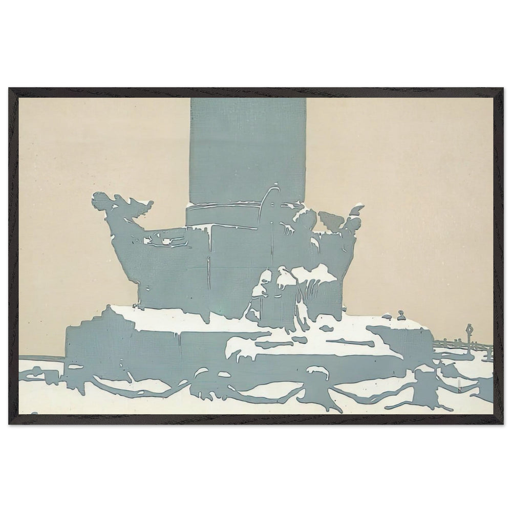 Petersburg. Rostral Column under the Snow by Anna Ostroumova-Lebedeva, framed poster