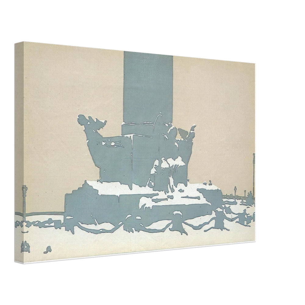 Petersburg. Rostral Column under the Snow by Anna Ostroumova-Lebedeva, canvas