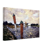 Petrograd. Red Columns by Anna Ostroumova-Lebedeva, canvas, view 2
