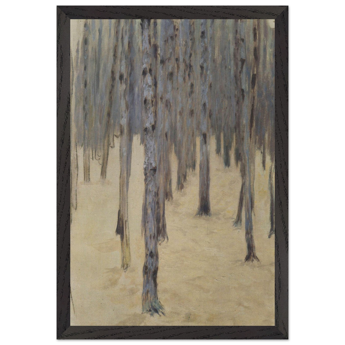 Pine Forest in Winter by Koloman Moser, framed poster, view 2