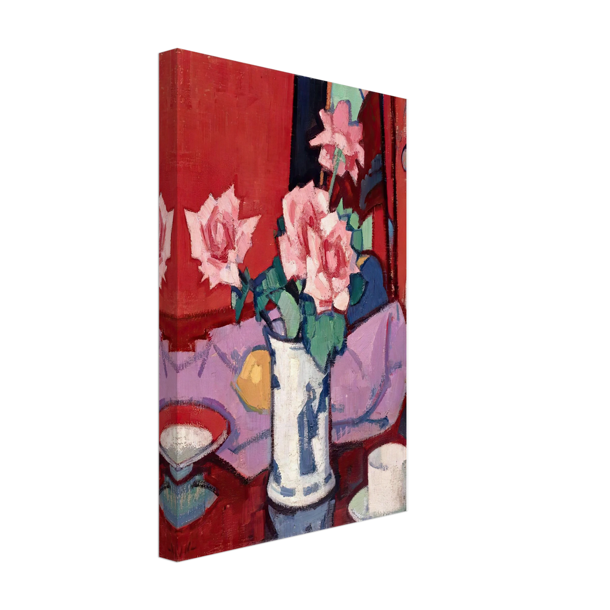 Pink Roses, Chinese Vase by Samuel Peploe, canvas, view 2