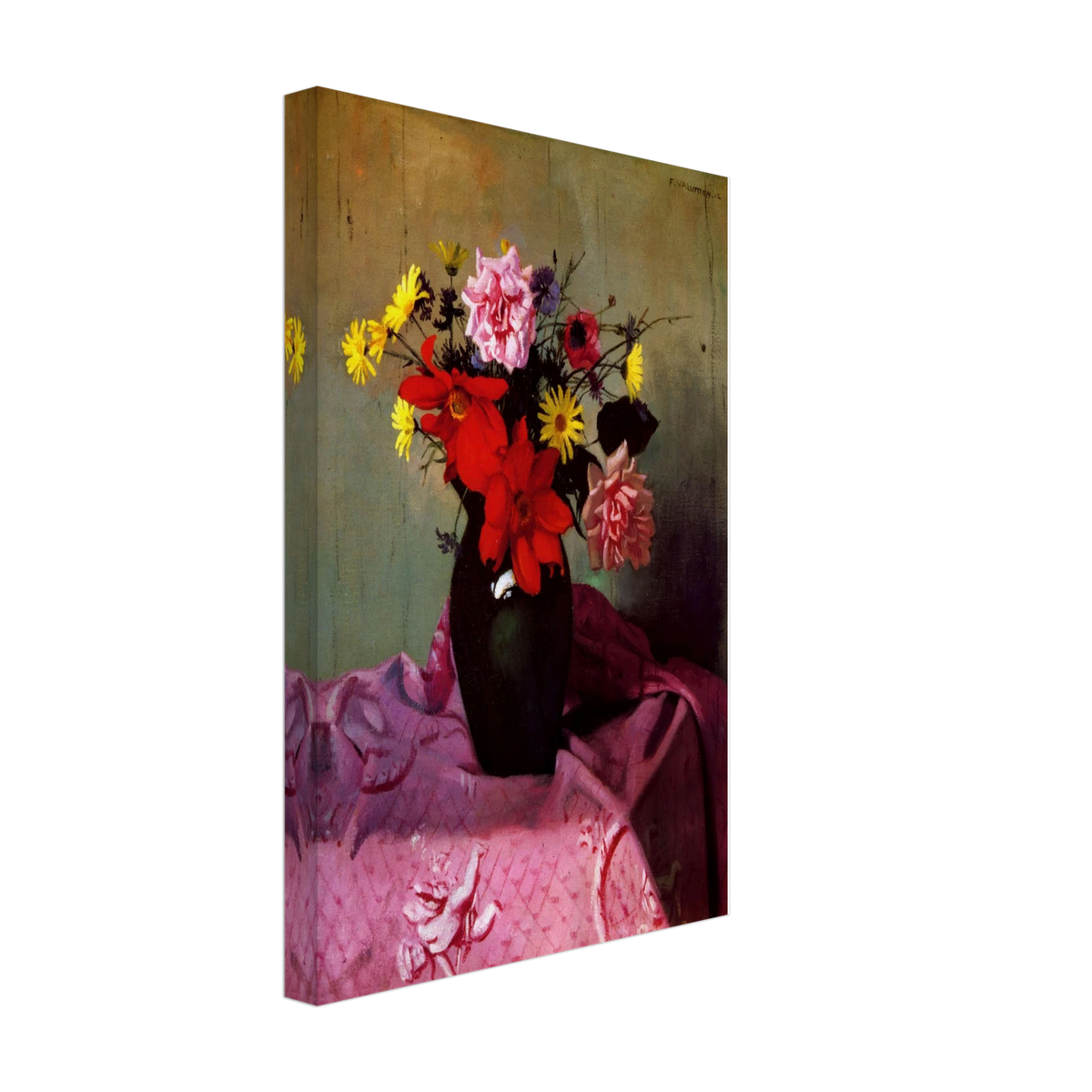 Pinks and Daisies by Felix Vallotton, canvas, view 2